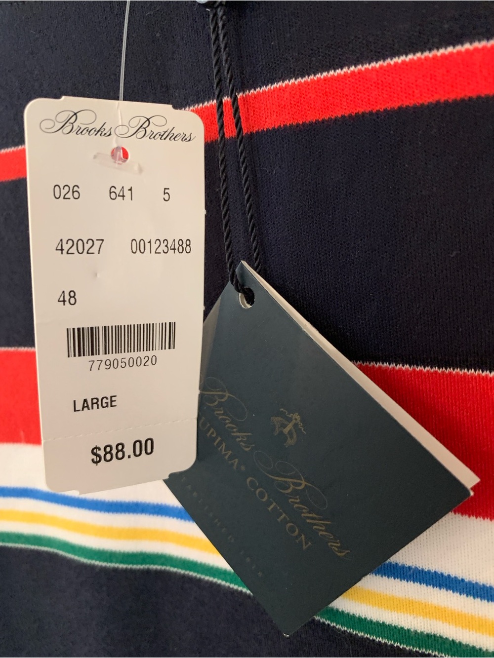 Brooks Brothers Woman Multi-Stripe Supima Pullover Sweater NWT L retail $88 - Picture 2 of 11